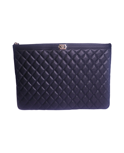 Chanel Boy Laptop Sleeve, &pound;550, Accessories/Handbags, Black, Caviar Leather, Front view